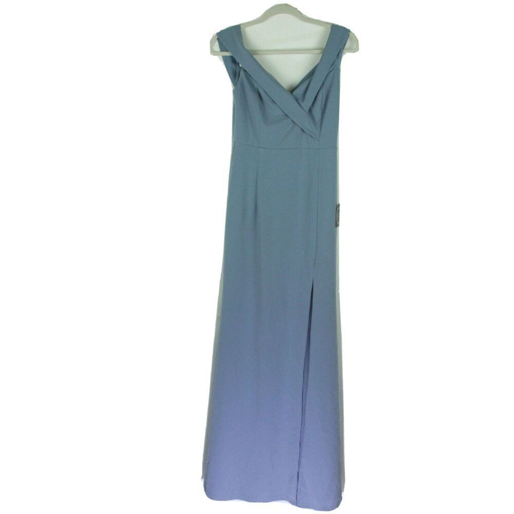 Lulus Formal Dress Womens M Blue V Neck Sleeveless Bridesmaid Wedding New